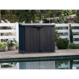 Keter Store It Out Nova 880L Storage Box (with pistons) – Dark Grey with Light Grey Lid