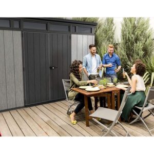Keter 11x 7 Artisan Heavy Duty Plastic Pent Shed – Grey