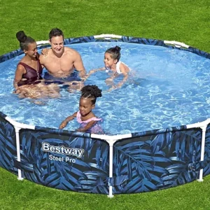 Bestway 10ft Steel Pro Swimming Pool Set, Family Above Ground Round Pool