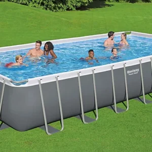 Bestway 24ft x 12ft x 52″ Rectangular Power Steel Above Ground Swimming Pool, Sand Filter Pump & Accessories (2024 Version)