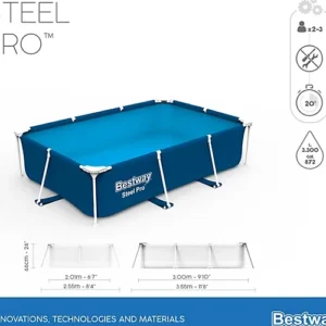 Bestway Steel Pro Family lounge pool (W) 2.01m x (L) 3m