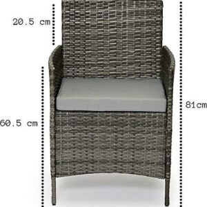 EVRE Grey Rattan Garden Furniture Set Patio Conservatory Balcony Outdoor 4 Seater