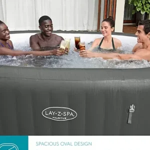 Lay-Z-Spa Mauritius Hot Tub 180 AirJet Massage System, 5-7 Person, Grey
