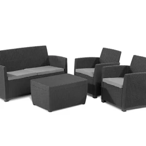 Keter Mia Graphite Plastic 4 seater Coffee set