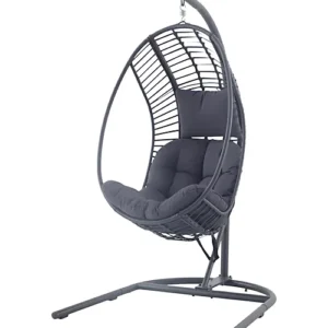 Maeria Dark grey Metal Hanging egg chair